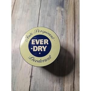 Vintage Milk Glass Jar Ever-Dry Antiperspirant Deodorant Empty. Collector Jar